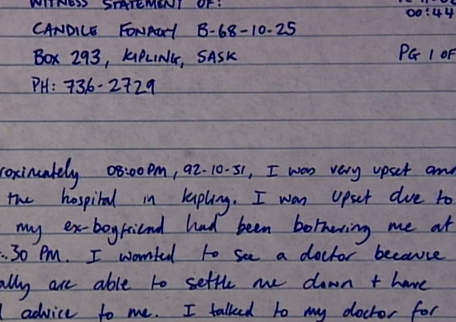 Candice's complaint