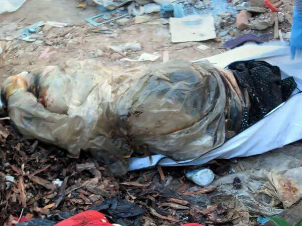 Unknown body wrapped in plastic