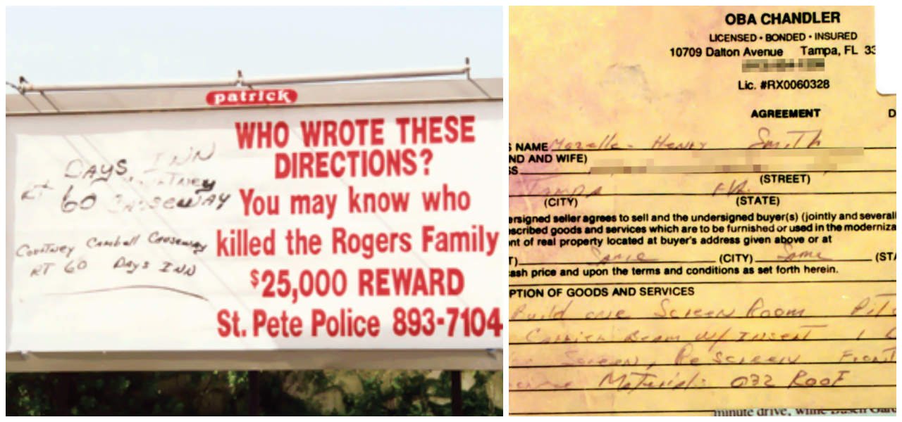 Handwriting sample on billboard / Handwriting on Oba Chandler invoice