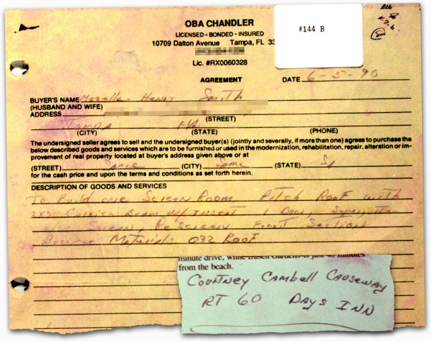 Oba Chandler Invoice