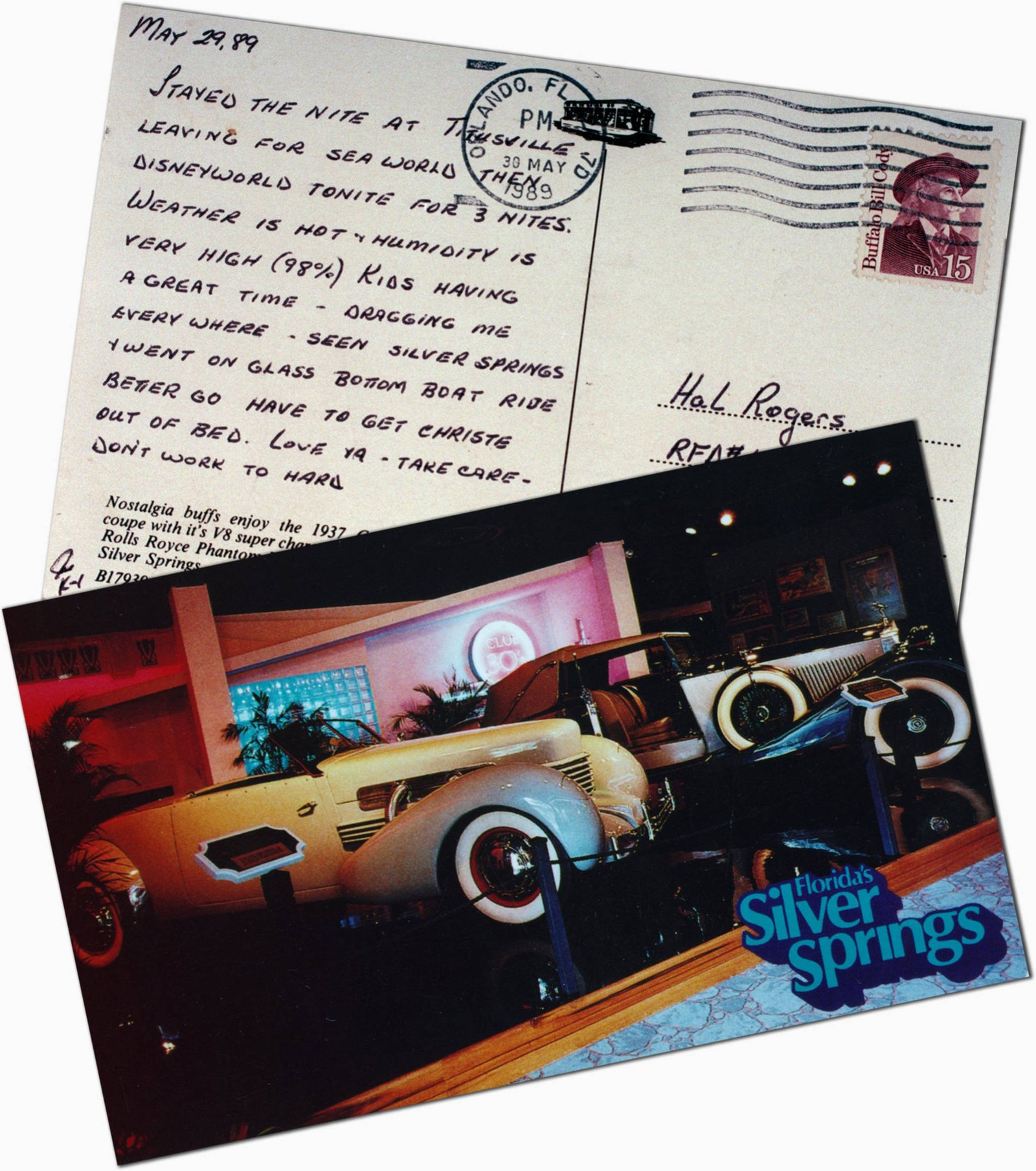Postcard Jo sent to Hal