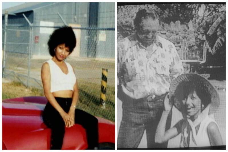 Omaima poses on Bill Nelson’s red Corvette - Bill and Omaima on their trip to Texas