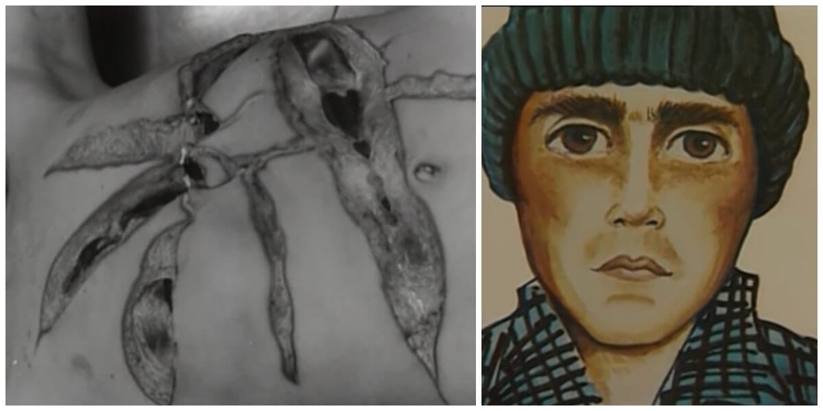 Carving on skin / Composite drawing of suspect