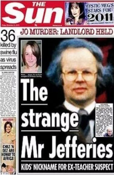 Christopher Jeffries on the cover of several newspapers