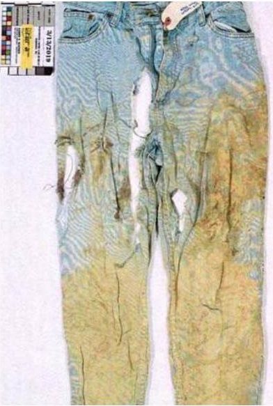 Her pants and sweater after the attack