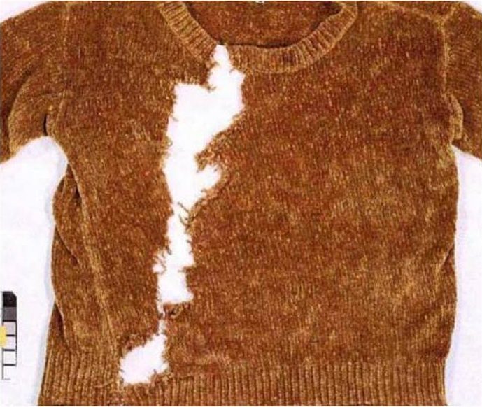 Her pants and sweater after the attack