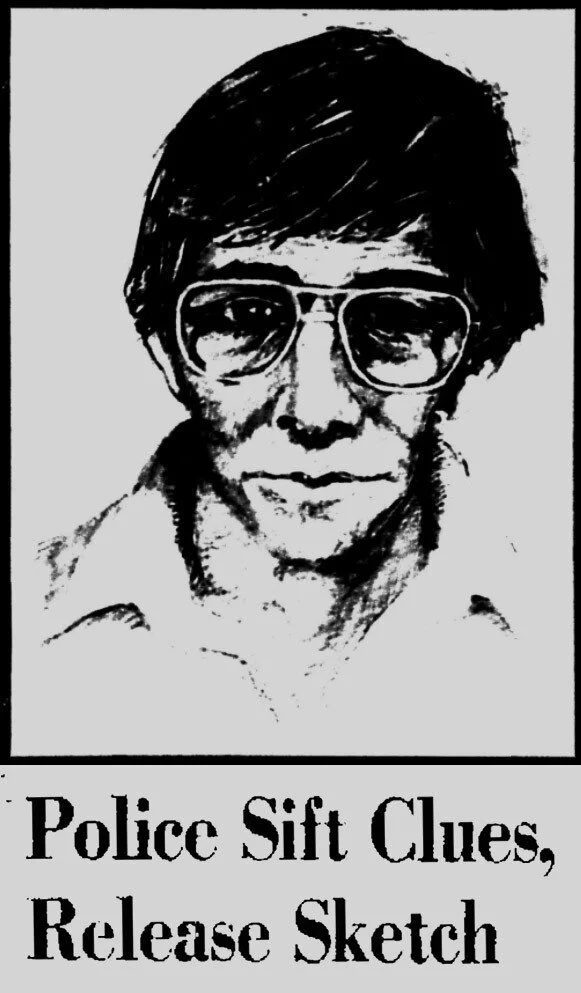 Newspaper police sketch of “the Poet”