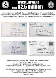 FBI reward poster for the anthrax letters
