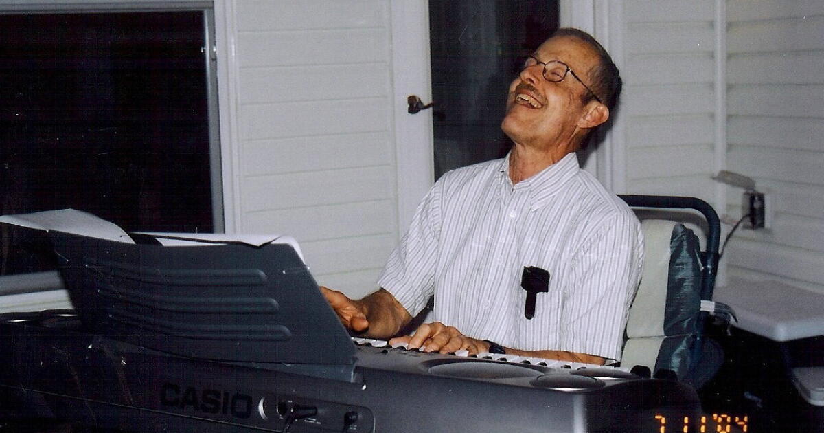 Bruce Ivins playing keyboard