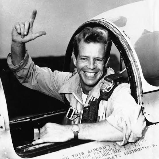 Julian Harvey in an aircraft cockpit during his Air Force years